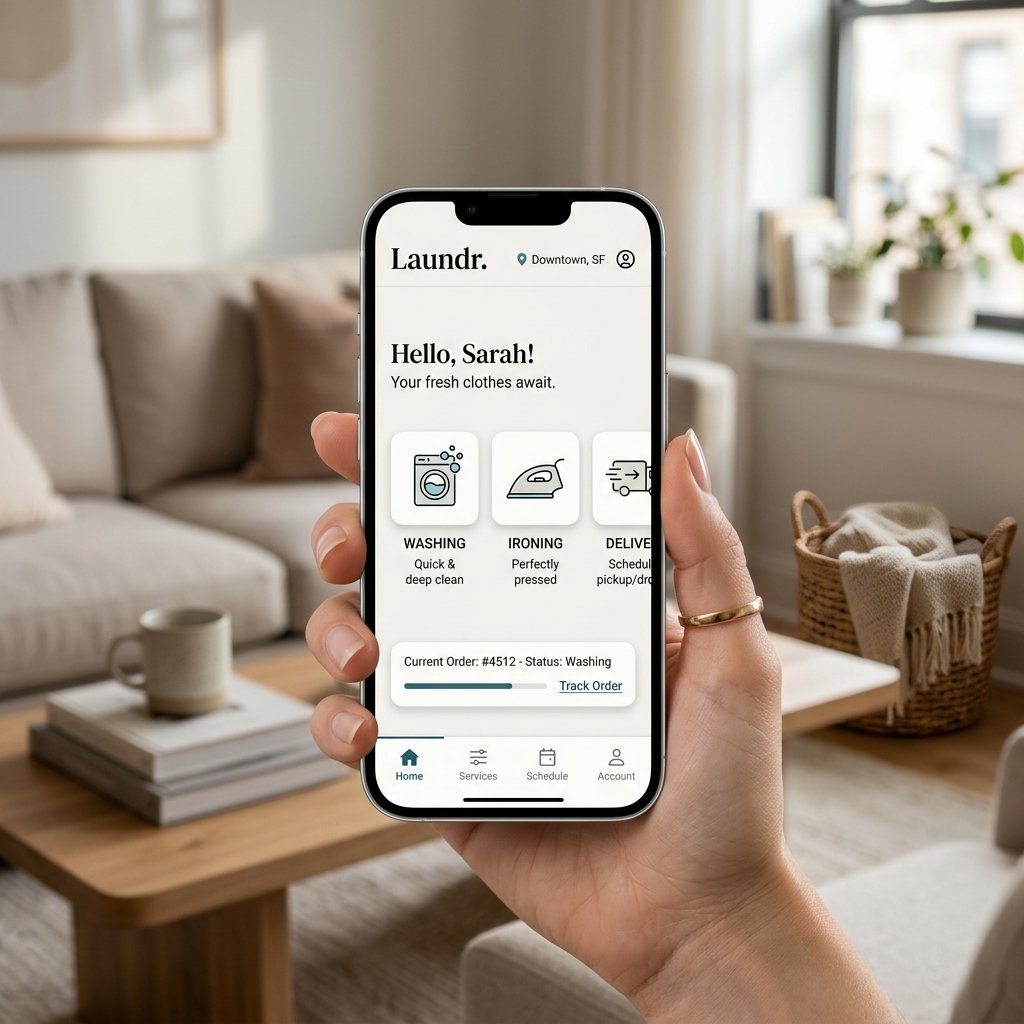 Laundry House App Mockup